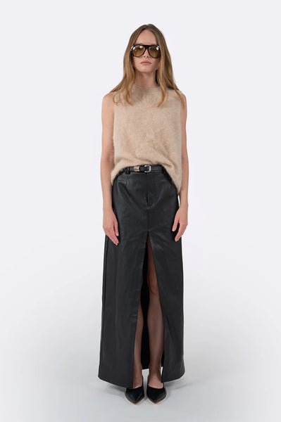 Parentezi - Anna Maxi Skirt - Faux Leather Black product photo from Jessieboutique
