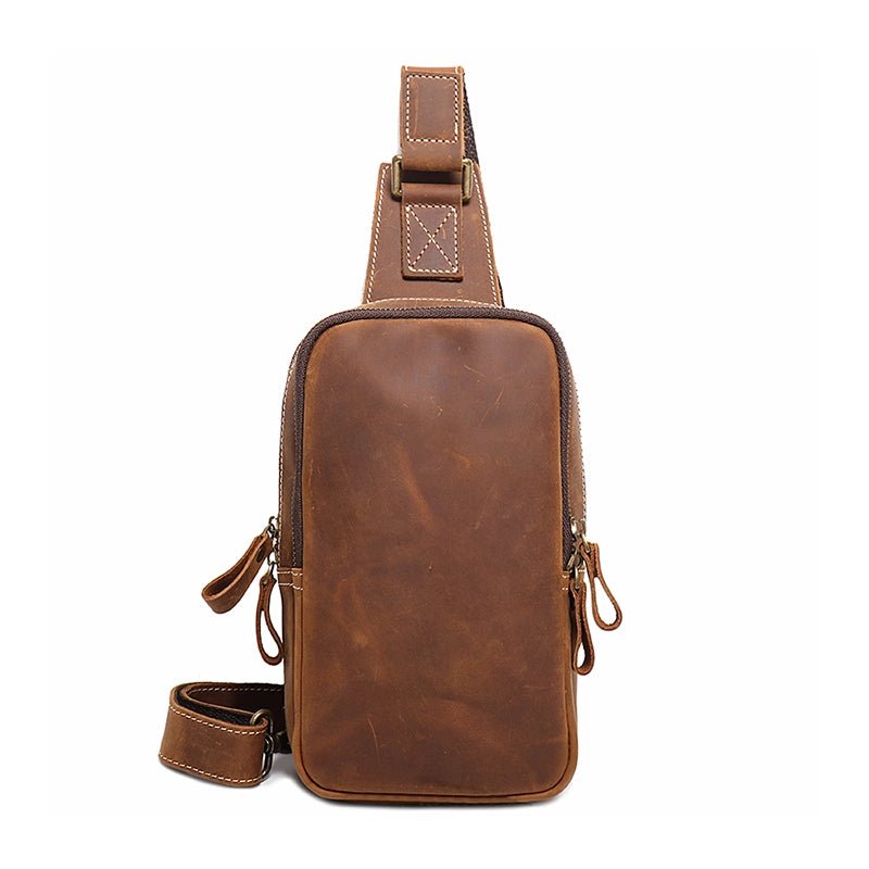 Retro Elegance Crazy Horse Leather Sling Bag product photo from Lukecase