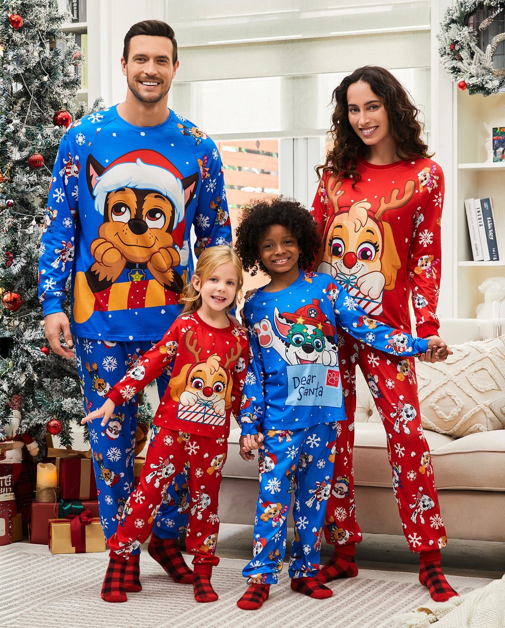 Paw Patrol Christmas Big Graphic Family Matching Pajamas Setsflame Resistant Multi Color product photo from Patpat