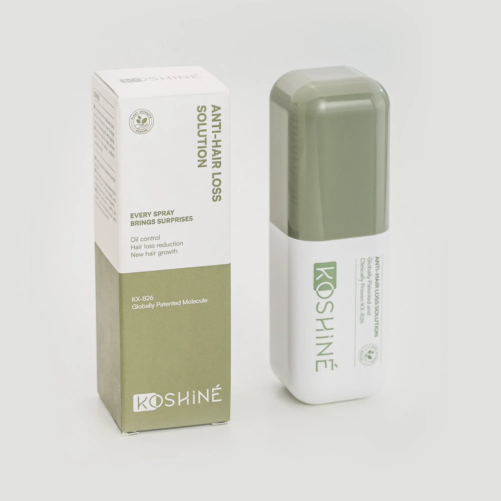 KOSHINÉ 0.5% KX-826 Plant-Based extract essence Anti-Hair Loss solutionSuitable for Men and Women（Green Bottle） product photo from Koshinemall