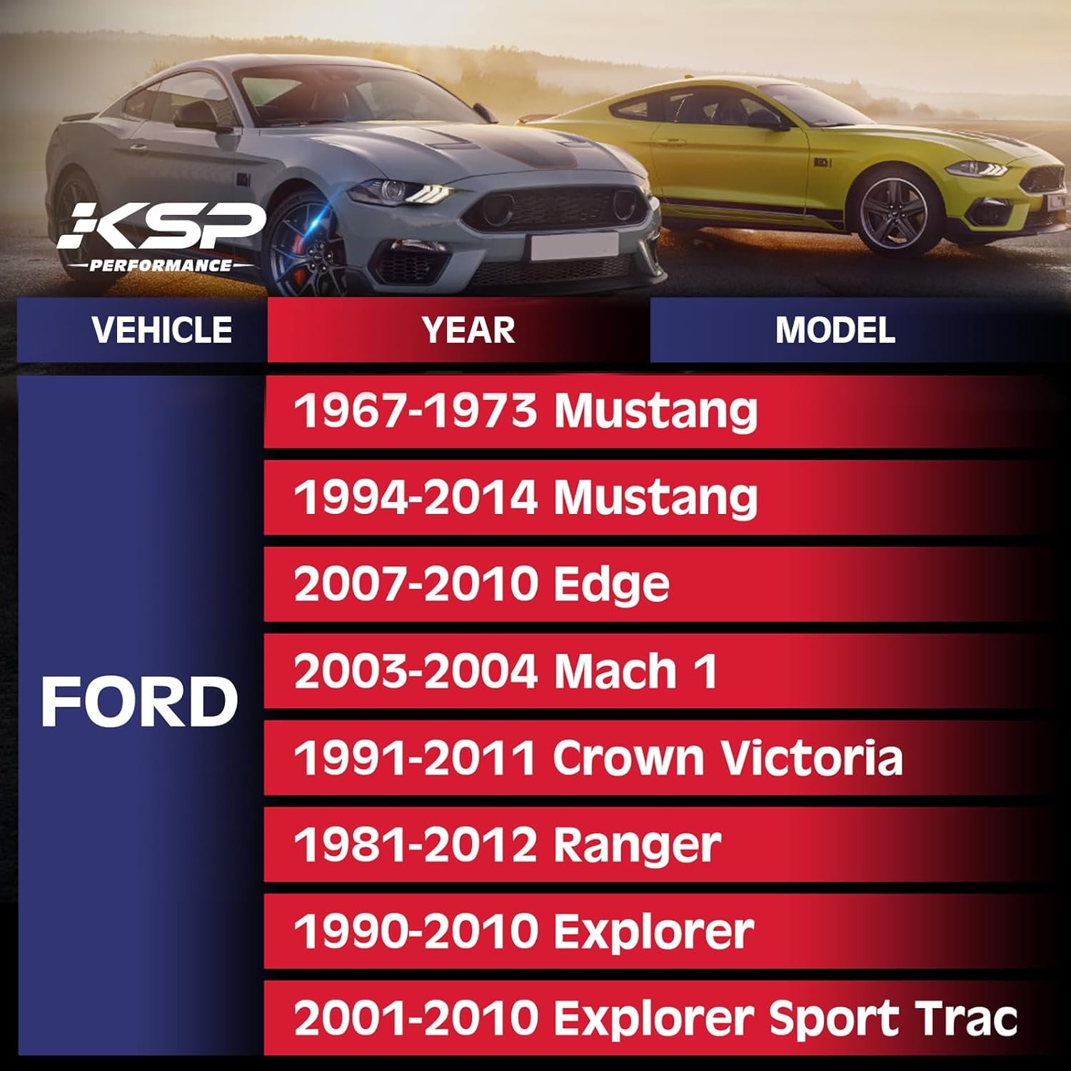 Wheel Spacers Ford Mustang product photo from KSP Performance
