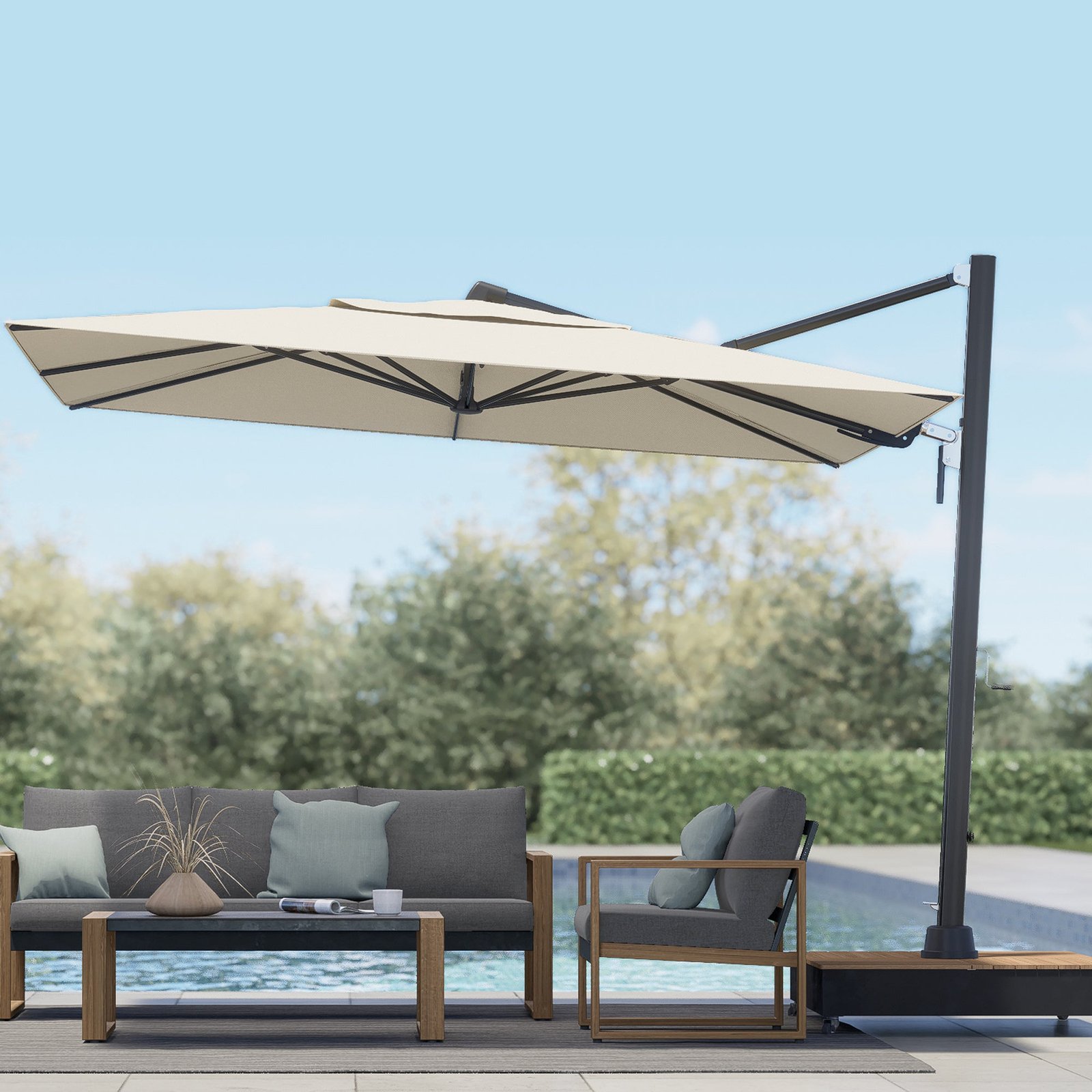 Grand Patio 10X13 Ft Outdoor Patio Cantilever Umbrella With Base Rectangular Large Patio Umbrellas For Garden Deck Pool.... product photo from Grandpatio