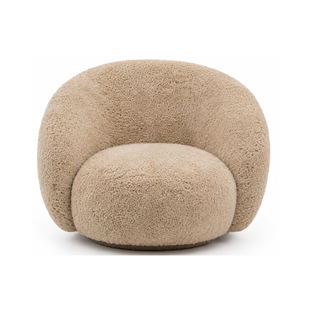 Genuine Sheepskin Curved Chair product photo from Homiodecor