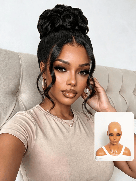 Pre Styled Body Wave Ponytail With Bangs Face Framing Invisi Strap 360 Skin Lace Frontal Bleached Knots Glueless Wig product photo from Ashimaryhair
