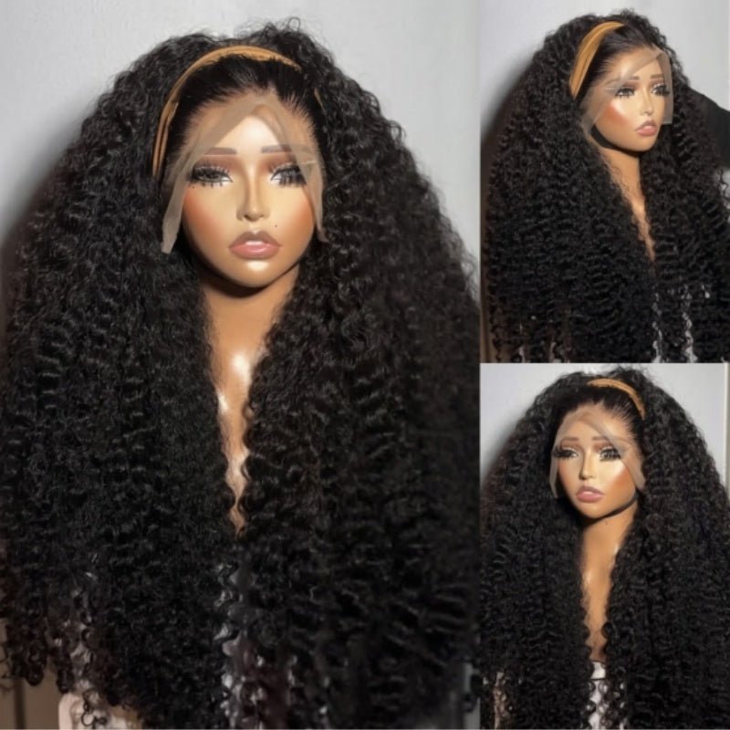 300 Density Luxury Custom Wigs Glueless Lace Front Curly Wigs Virgin Human Hair Transparent Lace Front Wig Super Double.... product photo from Amandahairs