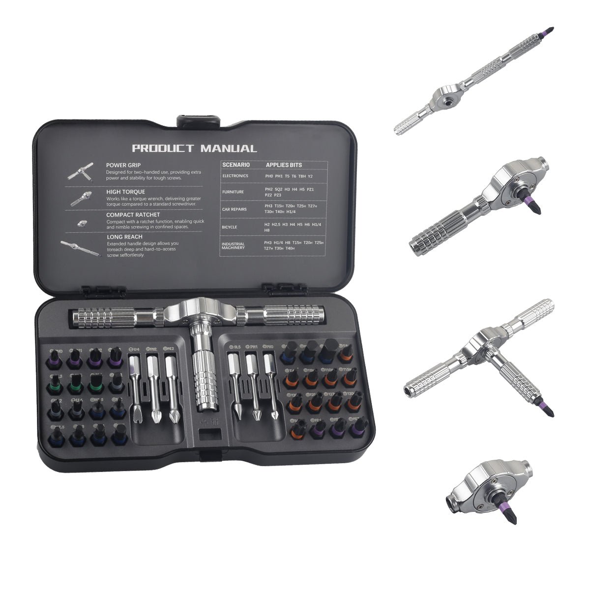 KER Tools T40 T-shaped Ratcheting Screwdriver Set for home repairs product photo from Ker Tools