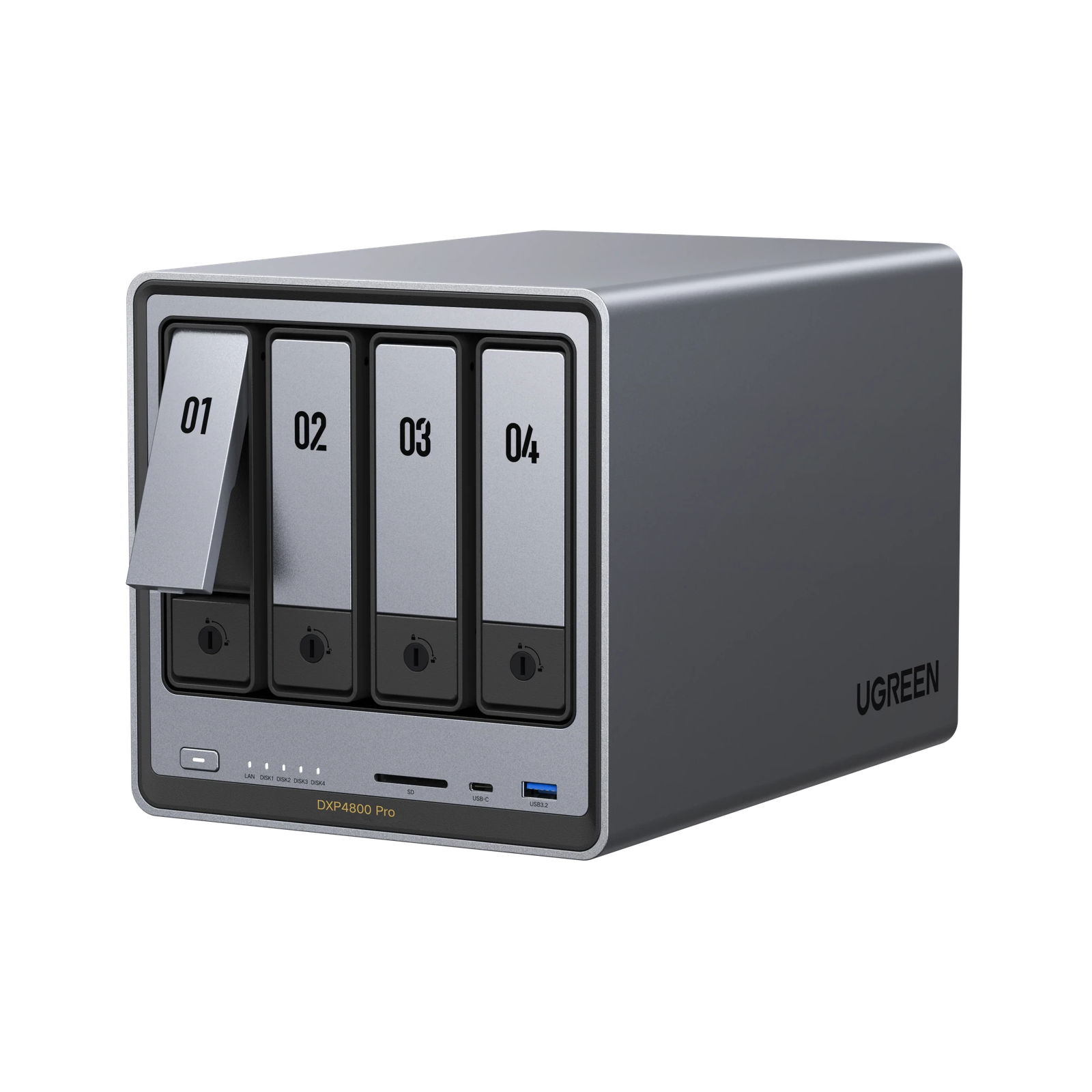 Hot $799.99 DXP4800 Pro 144TB (HDD 32TB x4 + SSD 8TB x2) product photo from Ugreen