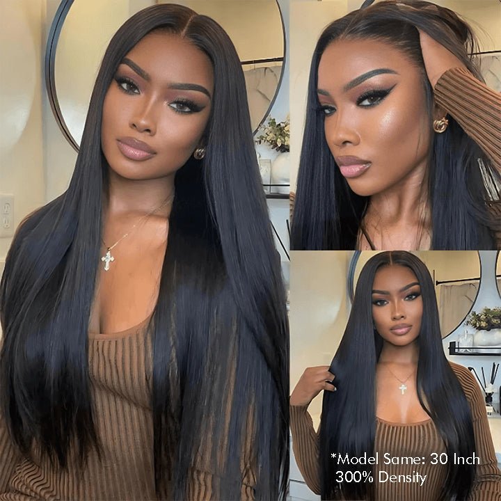 199 30Inch Pre Bleached 13X6 Straight Lace Front Wigs Human Hair 180 Density Hd Transparent Glueless Wigs product photo from Geetahair