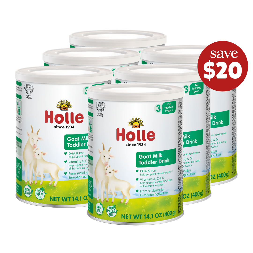 Loading image: Save $20 on goat milk 6-tin bundle product photo from Holle Usa