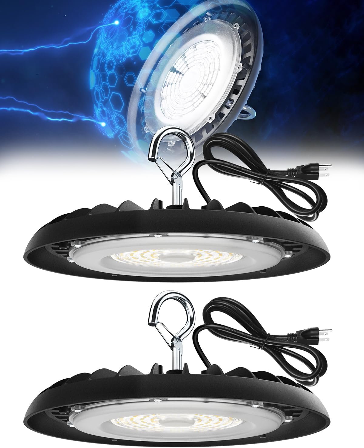 Barrina 150W UFO LED High Bay 5000K 21000LM | 6000V Surge Protection & IP65 Waterproof | BH150 product photo from Barrina